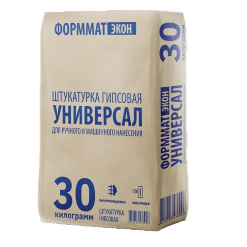 Смесь сухая штукатурная гипсовая универсальная Форматэкон 30 кг
