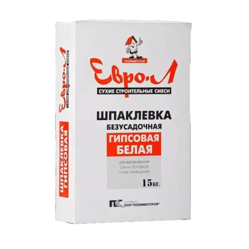 Евро-Л Шпаклевка гипсовая безусадочная белая 15кг.